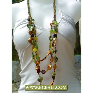 Coloring Shells Nugets Necklace Fashion Beaded